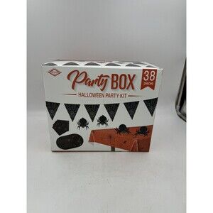 Beistle Party Box 38 Piece Halloween Party Kit Tablecover, Plates, Napkins, More